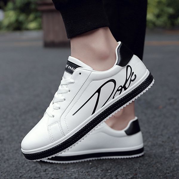 

fooraabo men casual shoes spring autumn classic fashion male lace up flats comfortable sneakers mens 2018 tenis masculino, Black