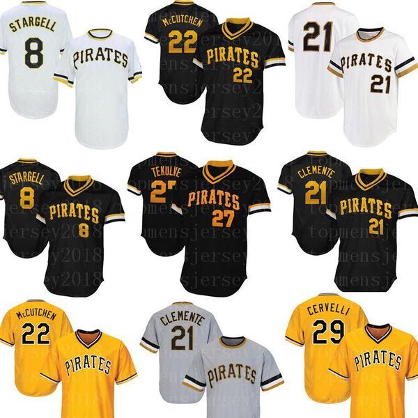 

Pittsburgh 8 Willie Stargell Pirates Jersey 21 Roberto Clemente 6 Starling Marte 29 Francisco Cervelli 27 Kent Tekulve Retro Mesh 2020