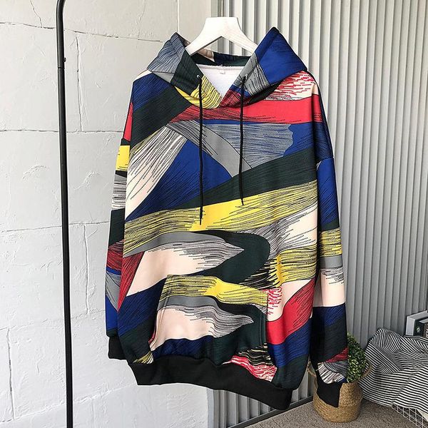 

2020 new men brand hooded hoodies streetwear hip hop mens hoodies and sweatshirts color block light weight hoodie men oversized, Black