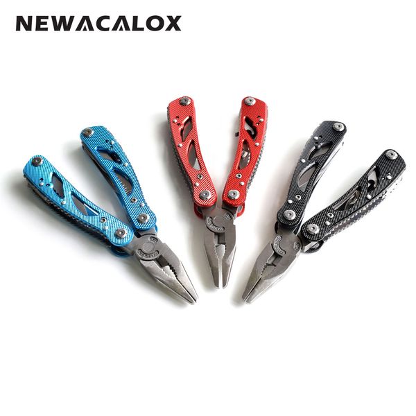 

newacalox multifunction folding pliers wire stripper cable cutter multi tool outdoor camping tool with knife screwdriver kit