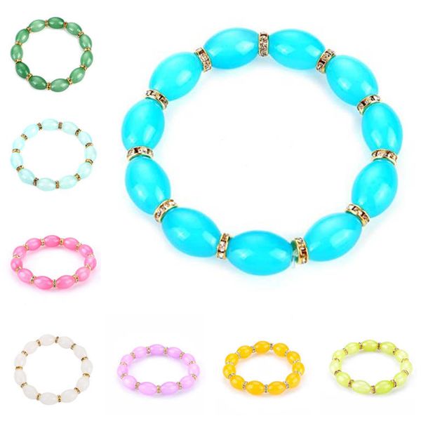 

chinese style agate oval crystal bead dab312 beaded, strands jewelry bracelet, Black