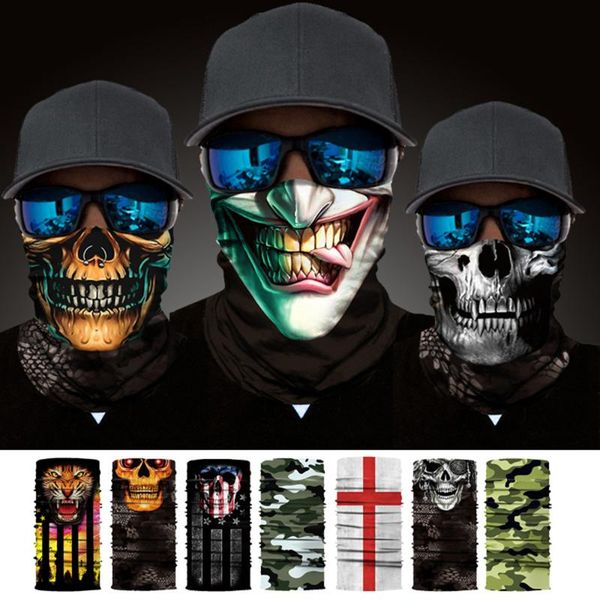 

1pc multi-color magic bandana women men printed anti-uv face mask neck cover summer multifunctional scarf cycling accessories, Black