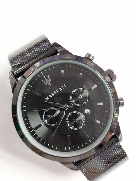 

2019 reloj hombre brand watch men's designer watch men's fashion luxury watch maserati men's watches bracelet discount watche, Slivery;brown