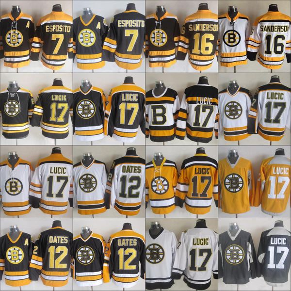 

17 Milan Lugig Boston Bruins Men Jersey 12 Adsm Oates 7 Chris Chelios 16 Derek Sanderson Patrice Bergeron Zdeno Chara Ice Hockey Jerseys