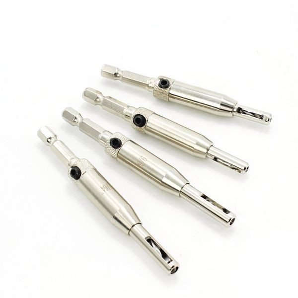 

4/7/16pcs hinge hinge hole opener woodworking reamer sets door and window automatic positioning center reamer hex bit tool set