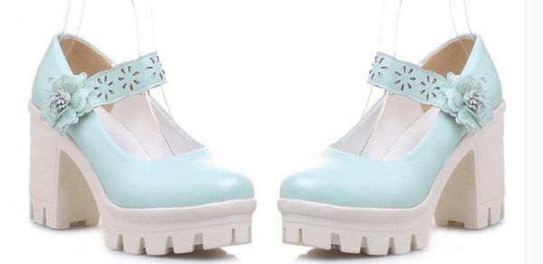 

2019 women's shoes in spring and autumn with new style high heel coarse heel round head waterproof table @0129, Black