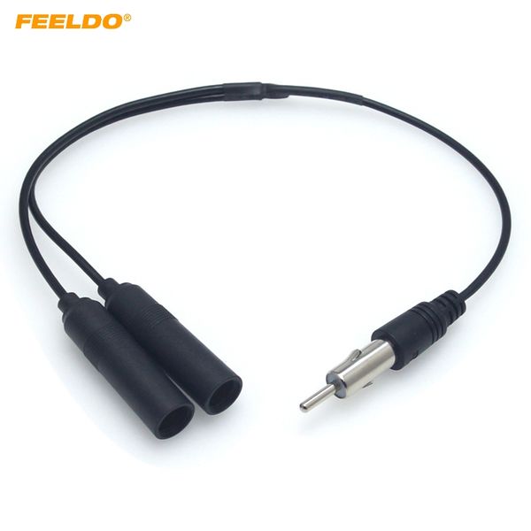 

FEELDO Авто Антенна FM / AM антенный кабель Адаптер алюминиевый Plug In 1 для 2 стерео Удлин