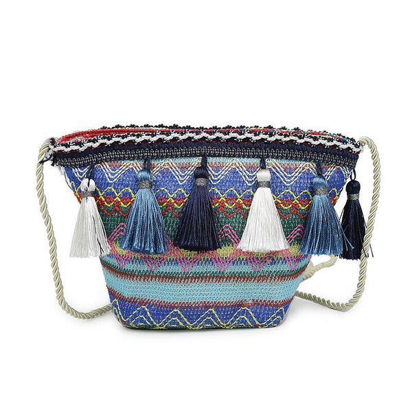 

женская мода мешок плеча boho ручной прочистки мешок соломы пляж посланника