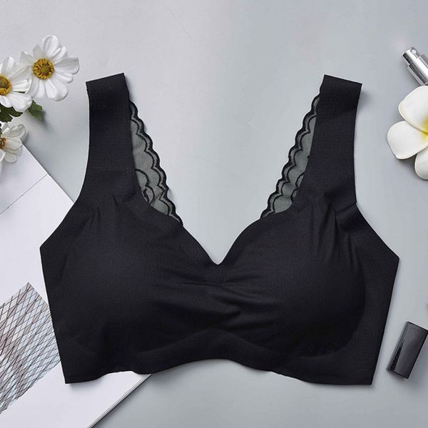 

2019 seamless lace tube underwear pure intimates bralette sports vest lace breathable sleep underwear comfortable bra, Red;black