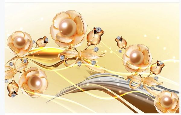 

wallpaper for walls 3 d for living room 3d golden flower tv background wall