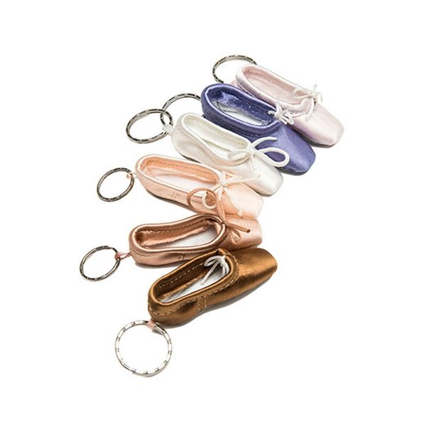 

1pc ballet foottip pointe shoes key chain mini shoe ballet keychain satin pointe key holder dance shoes bag charm chain, Silver