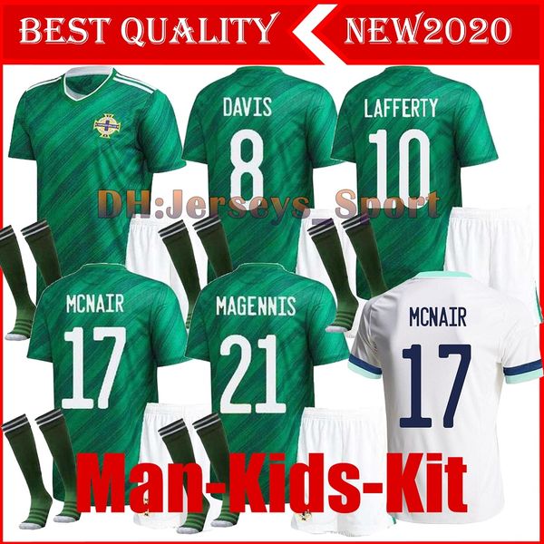 

men kids 19 20 northern ireland soccer jerseys kit lafferty euro 2020 davis magennis evans mcnair boyce youth football uniform shirt, Black