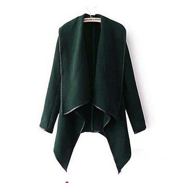 

2019 fall winter clothes for women new european and american wool & blends coats ladies trim personality asymmetric rules short jacket coats, Black;brown
