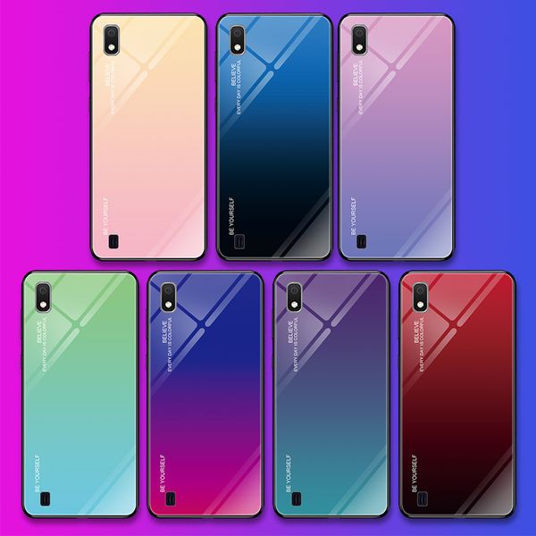 Gradient Glass Thone Caso para Samsung Galaxy A10 S10 PLUS S10E M20 M10 A50 A7 A7 A8 A6 A6 J6 Plus J4 Note9 S9