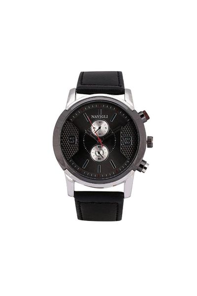 

navigli male clock 380206, Slivery;brown