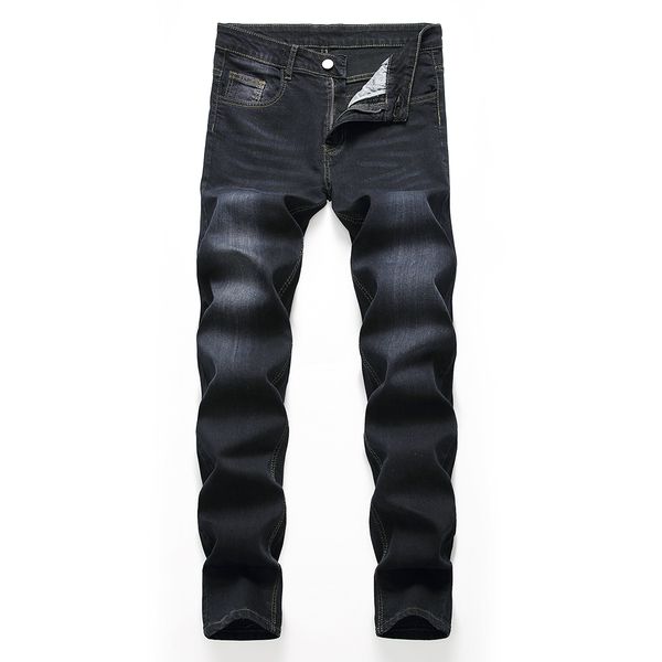 

2019 new black jeans trousers men clothes elasticity skinny jeans business casual male denim slim pants classic style, Blue