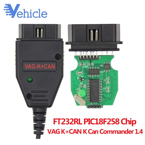 

vag k+can commander 1.4 obd2 obdii diagnostic scanner ft232rl pic18f258 chip cable for vw for seat