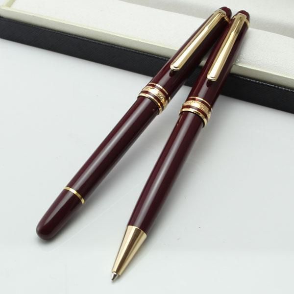 

unique design 164 red resin pen masterpiece burgundy rollerball pen and ballpoint pen with number, Blue;orange