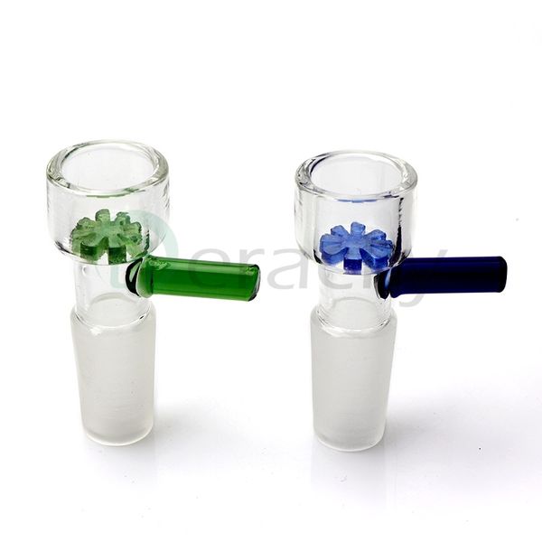 Scivoli all'ingrosso Ciotole di vetro 14mm 18mm Ciotola filtro fiocco di neve maschio Ciotola bong Accessori per fumatori Per bong in vetro Dab Oil Rigs Tubi d'acqua