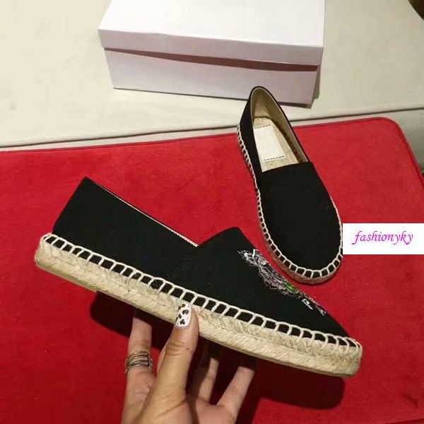 

luxury couple shoes with tiger head single shoes fisherman's shoes, Black