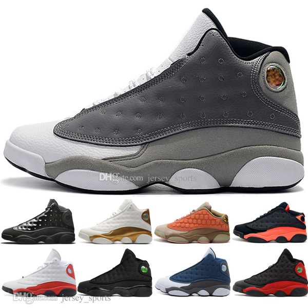 

2019 13 13s cap and gown terracotta blush mens basketball shoes chicago cat black infrared flints bred men sports sneakers designer trainers