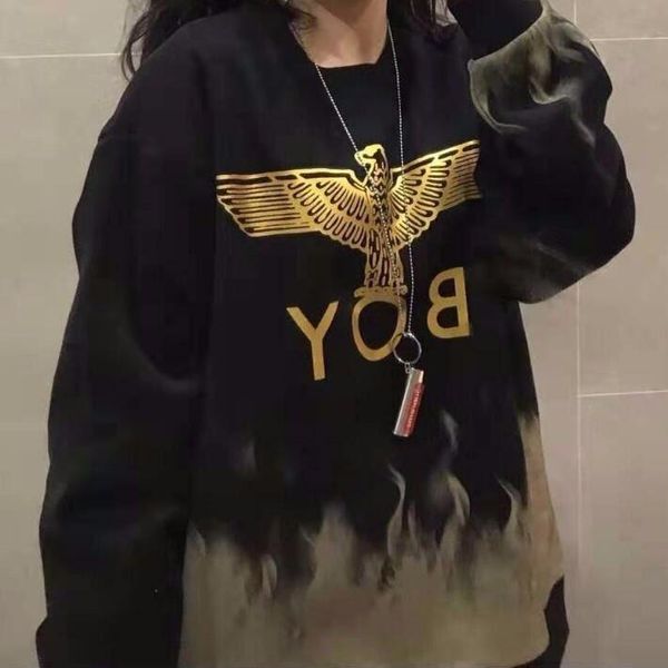 

christmas sales web celebrity flame personality fried street printing thickened sweater, Black