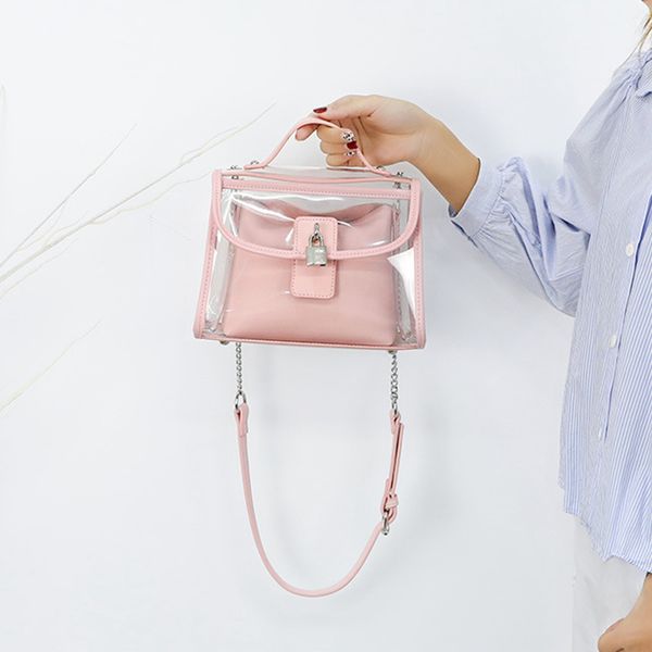 

luxury crossbody bags for women 2020 lady shoulder composite pvc portable transparent clutch tote bag sac main femme handbags