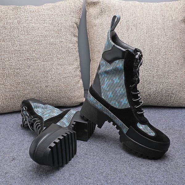 

short boots female british wind 2019 new autumn single boots thick bottom with comfortable net red thick skinny boots handsome martin boot, Black