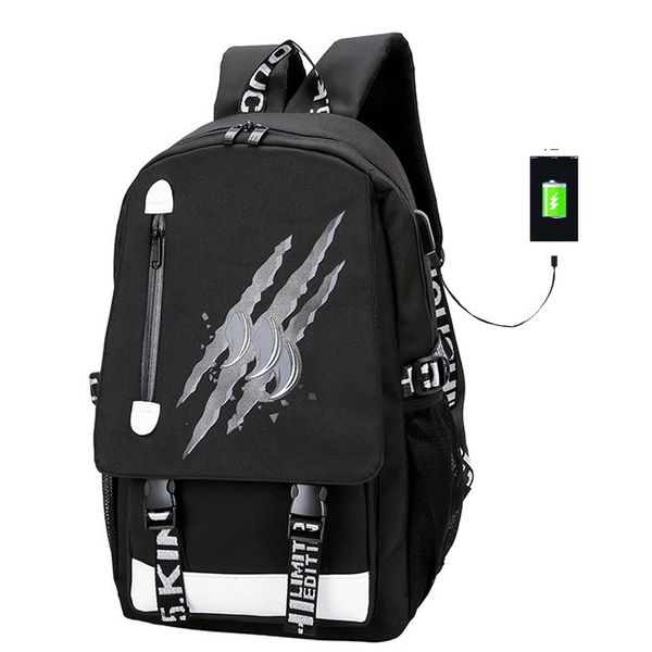 

luminous design satchel school bag for boys usb charge high school collage teenager backpack large mochila with anti-theft lock