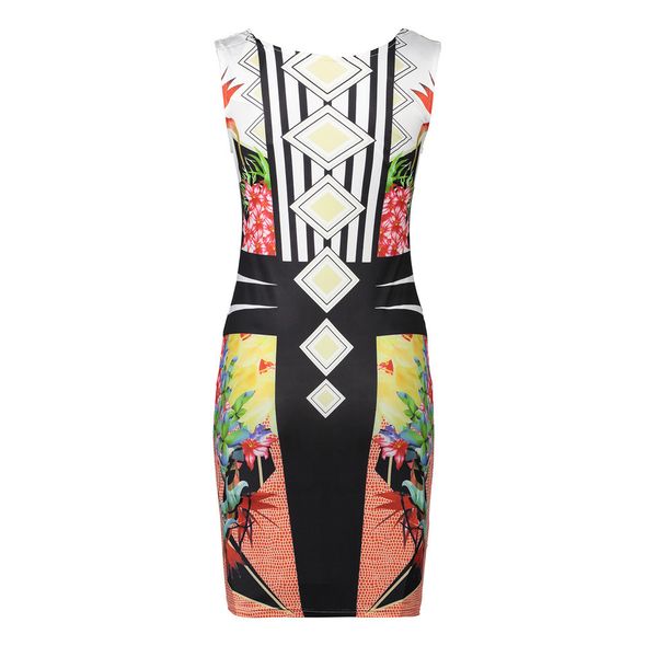 

2020 fashion dress summer explosion models sexy nightclub mini exposed vest skirt printed bag hip pencil dress size S-2XL-3