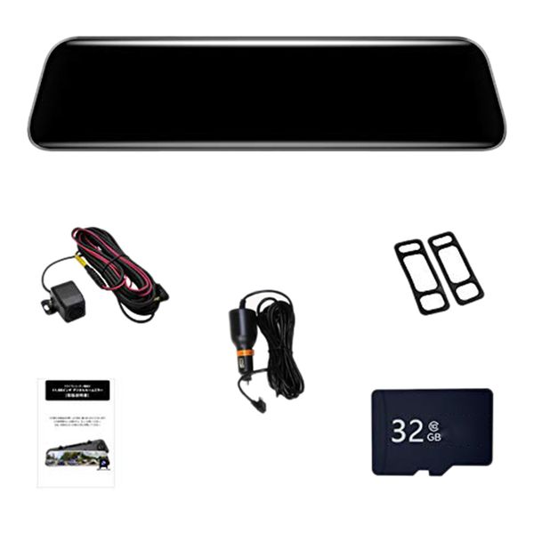 

ips 12 inch dash cam, rear view mirror dashcam with fhd 2k+1080p dual lens contact screen mirror dash cam with haisi 3556 chip w car