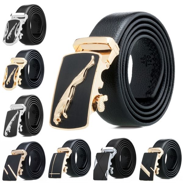 

dandali men's casual leather alloy buckle full edge men's belt litchi pattern scratch resistant belt, Black;brown