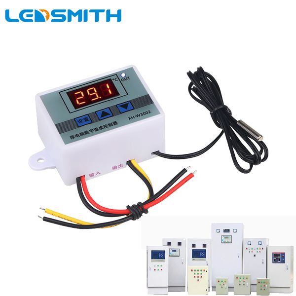 

10a 12v 24v 110-220vac digital led temperature controller xh-w3002 for incubator cooling heating switch thermostat sensor