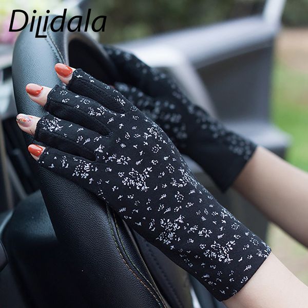 

dilidala летняя женщина перчатки половина finger вс защита от короткого ladies защита от ультрафиолетовых лучей вождения ультратонкий велоси, Blue;gray