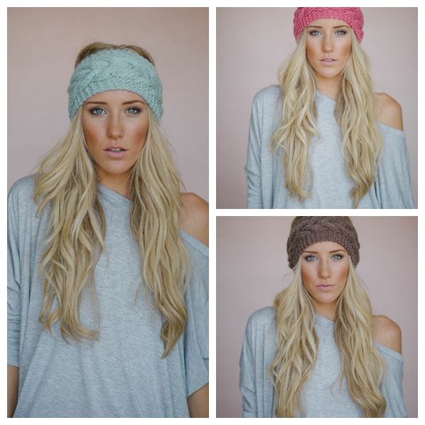 

solid wide knitting woolen headband winter warm ear crochet turban hair accessories for women girl headband head wraps eea877, Slivery;white