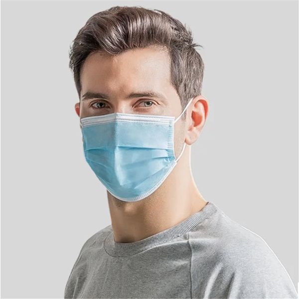 

dhl shipping in stock disposable face mask 3 layers protective mask dustproof mask for with elastic earloop