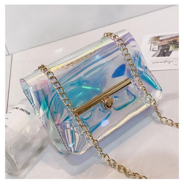 

fashion shoulder bag women's clear transparent pvc tote girls multifunction composite crossbody bags new handbag messenger bag