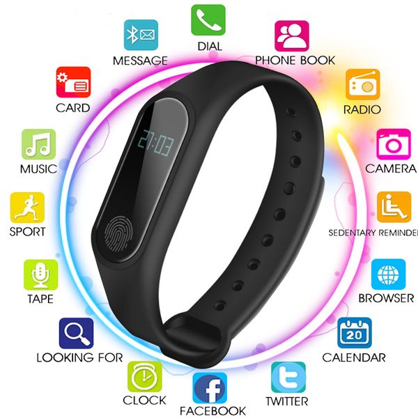 

smart bracelet m2 bluetooth wristband heart rate monitor fitness tracker pedometer smart band for android ios phone smartband, Slivery;brown