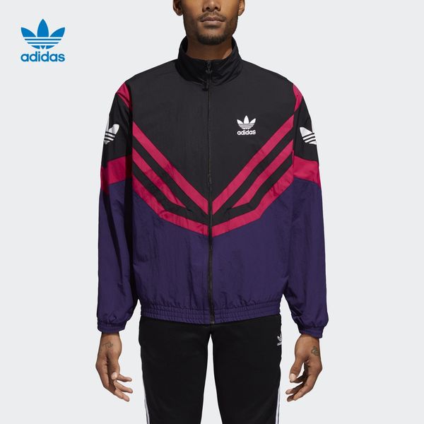 

mens brand jackets 2019 retro sports windbreaker fashion striped color matching jackets casual zipper cardigan street jogging, Black;brown