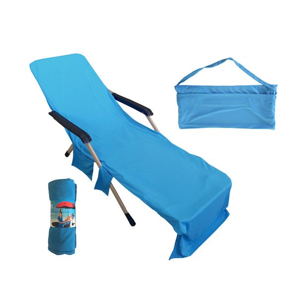 

portable beach chair towel long strap beach bed cover chair towel with pocket for summer pool sun outdoor activities garden