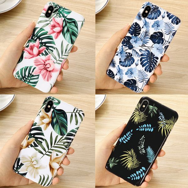 

new apple phone case small fresh leaf tpu silicone anti-fall all-inclusive soft shell for iphone 6 7 8plus x xr xsmax mobile phone case