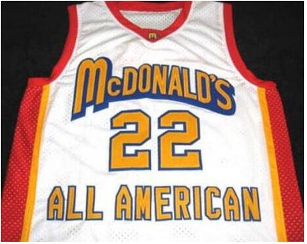 Personalizado Homens Jovens Mulheres Vintage # 22 Carmelo ANTHONY MCDONALD S ALL AMERICAN Basketball Jersey Tamanho S-4XL ou personalizado qualquer nome ou número jersey