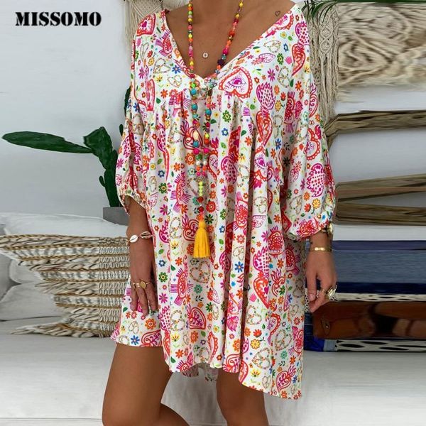 

missomo plus size 5xl women dress loose mini summer dress 2020 print vestido robe femme bandage beach sundress clothes women 612, Black;gray