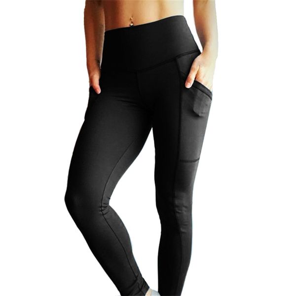 

high waist leggings women skinny elastic waist sport pants casual breathable sport pants, Black