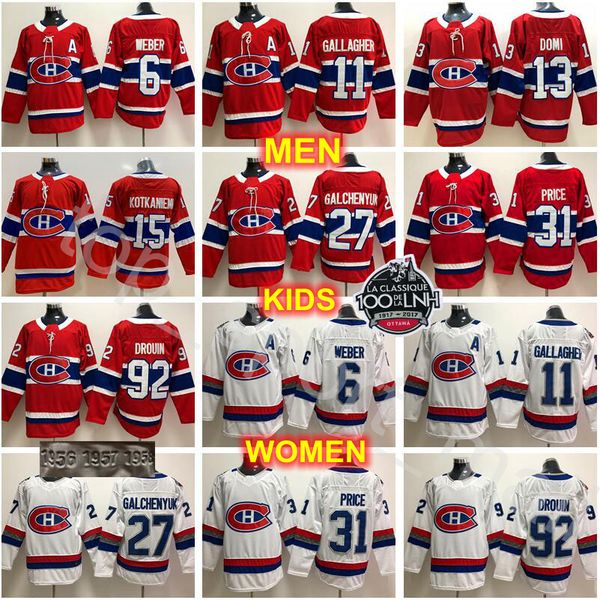 

montreal canadiens jerseys hockey 11 brendan gallagher 13 max domi carey price alex galchenyuk shea weber jonathan drouin jesperi kotkaniemi, Black;red