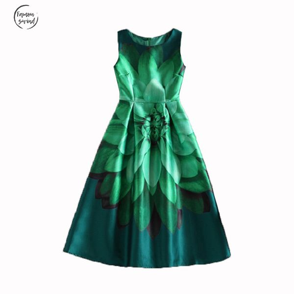 

celebrity inspired dresses women elegant vintage flower print floral vest o neck vestido de fiesta drop shipping, Black;gray