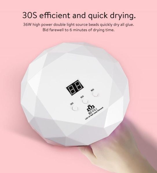 

white 36w gel lamp led nail light infrared sensor nail lamp dryer uv portable polish gel machine art