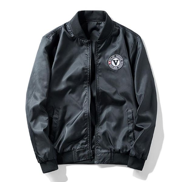 

мужчины осень зима bomber jacket классический двустороннее wear stand collar дышащий бейсбола пальто куртки размер m-4xl, Black;brown