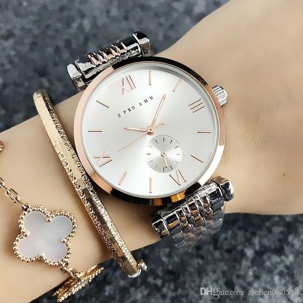 

popular brand rmani women's girl steel band quartz wrist watch ar11, Slivery;brown
