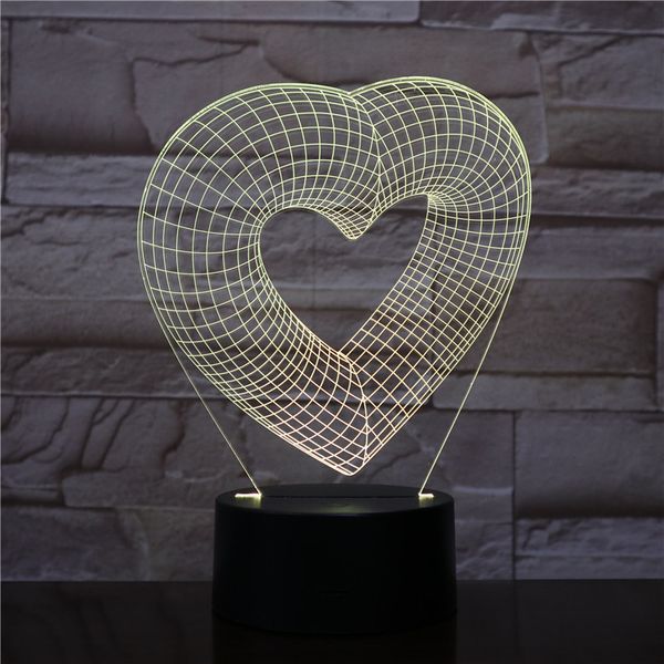 

hearts 7/16 colors chang 3d led night light sleep bedroom decor lamp man boys lovers birthday gift dropshipping light 3d-2047